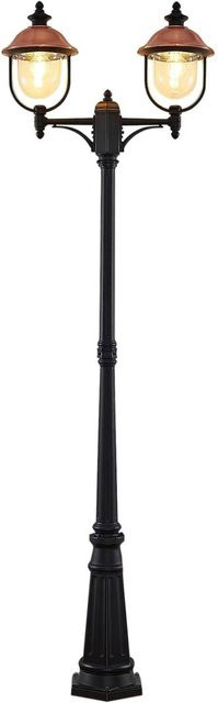 Lindby Mastleuchte Clint Außenleuchte in Kupfer aus Aluminium, 2-flammig, Retro Vintage Antik, E27, IP44, H x B x T: 120 x 25 x 25 cm - Bild 1