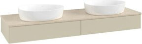 V&B Waschtischunterschrank Antao mit Beleuchtung, Farbe: Botti Silbergrau lackiert, B/T: 160 x 50 cm - Bild 1