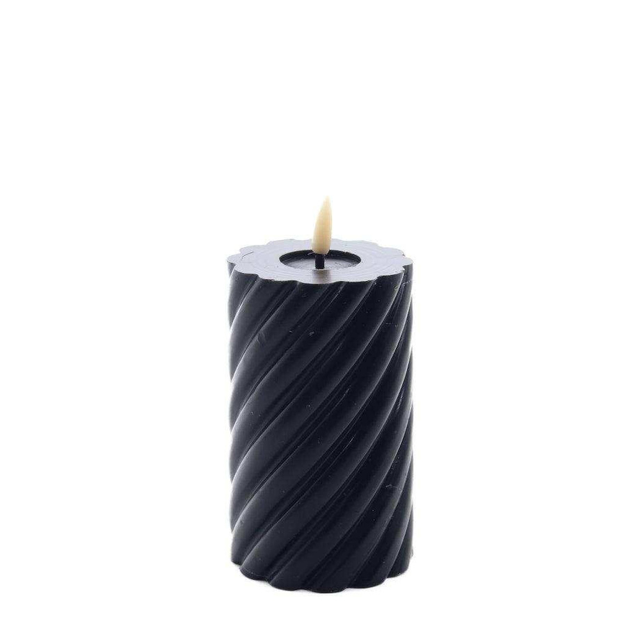 Mansion Atmosphere Swirl LED-Kerze Rustic Schwarz Höhe: 12,5 cm, Durchmesser: 7,5 cm - Bild 1
