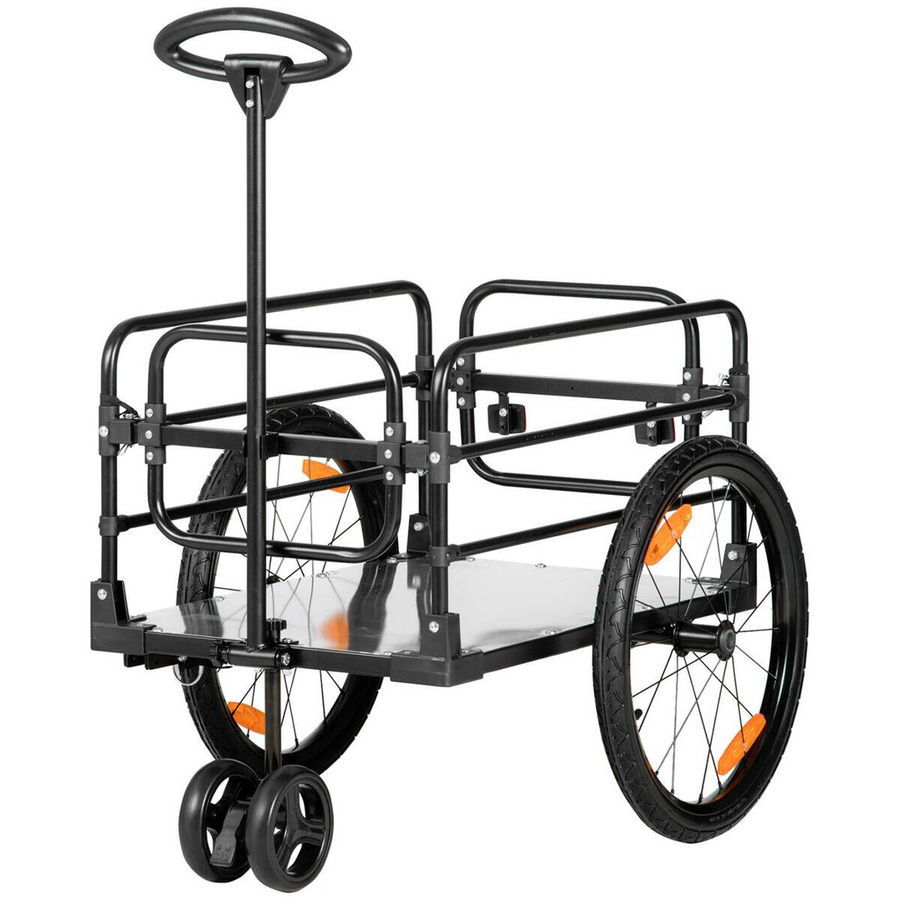 HOMCOM Fahrradanhänger mit 20 Zoll Luftreifen in Schwarz und Grau aus Stahl und 600D Oxford-Stoff, B/H/L: 64 x 130 x 103 cm - Bild 5