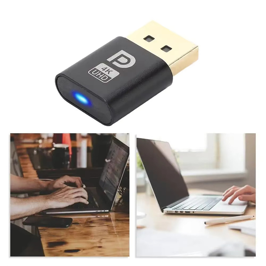 BSN DP Dummy Plug Virtual Display Adapter EDID Headless Emulator für 4K DisplayPort in Schwarz - Bild 3