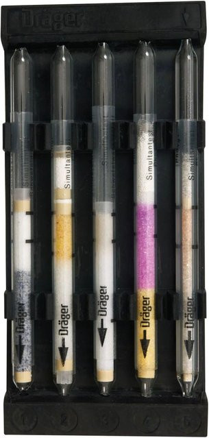 Dräger Simultantest-Set II für SO2, Cl2, H2S, pH3 und CoCl2 in Schwarz - Bild 1