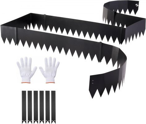 VEVOR Rasenkante 6er-Pack aus verzinktem Stahl in Schwarz, Beeteinfassung und Mähkante für Blumenbeete und Gartenwege, B/H: 1016 x 203 mm - Bild 1