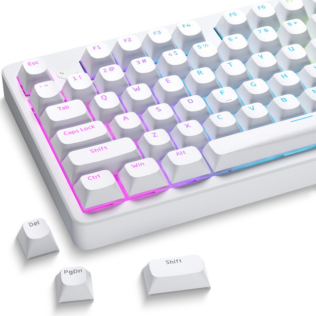 XVX Horizon Line Pudding Tastenkappen Set in Weiß für mechanische Tastaturen aus PBT, 117 Tasten - Bild 1