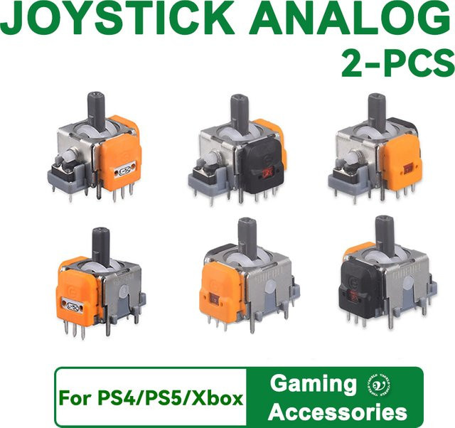 VAORLO 2-teiliges analoges Hall-Effekt-Joystick-Modul mit 3D-Sensor als Controller-Zubehör für PS5, PS4 und Xbox in Multicolor - Bild 1
