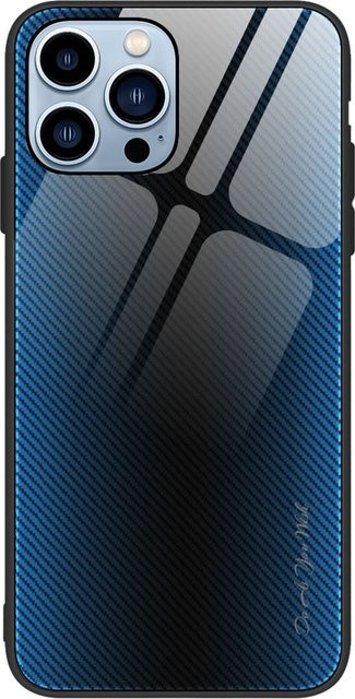 Schutzhülle für Apple iPhone 12 13 14 Pro Max mini Plus in Blau mit Glas Cover - Bild 1