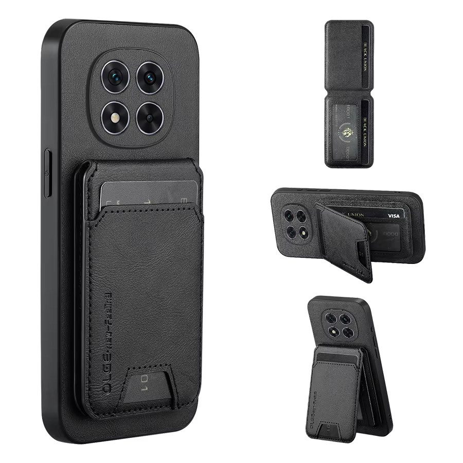 Magnetische Lederhülle mit Kartenhalter und Standfunktion für Xiaomi Redmi Note 15 Pro Plus und Redmi Note 15 Pro in Schwarz oder Braun - Bild 5