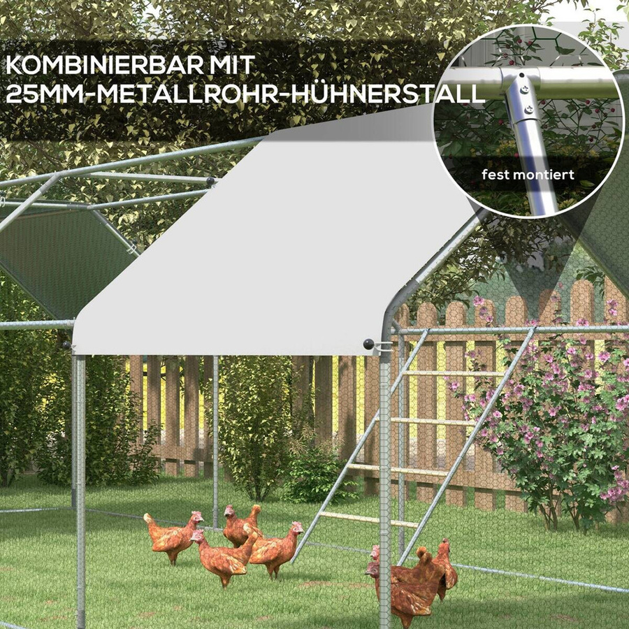 PawHut Sitzleiter für Hühner aus Fichtenholz und Stahl, wetterfestes Klettergerüst für den Garten, B/H/L: 86 x 2,5 x 140 cm - Bild 3