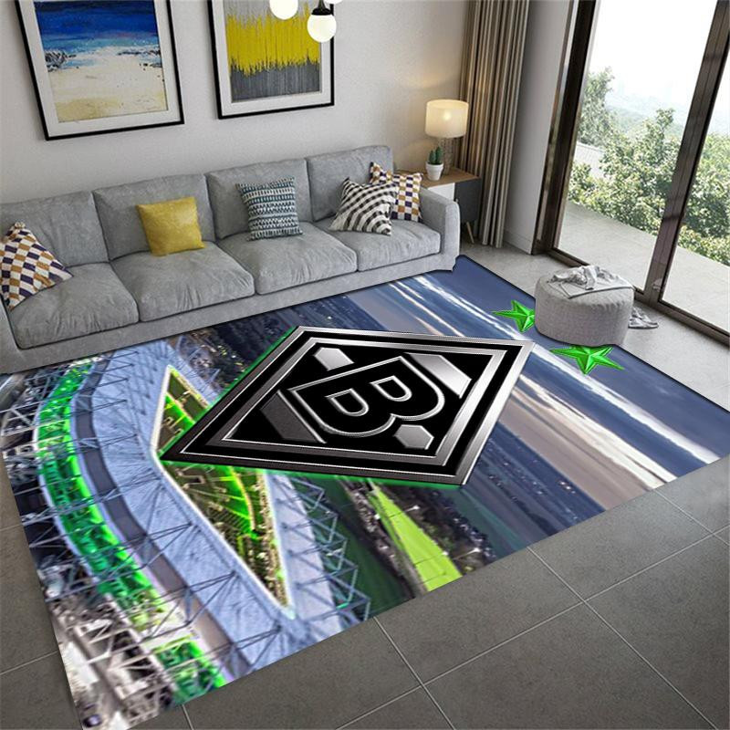 On My Love Home Borussia Teppich Modern Rechteck Rutschfest Waschbar B/B: 100 x 120 cm - Bild 4