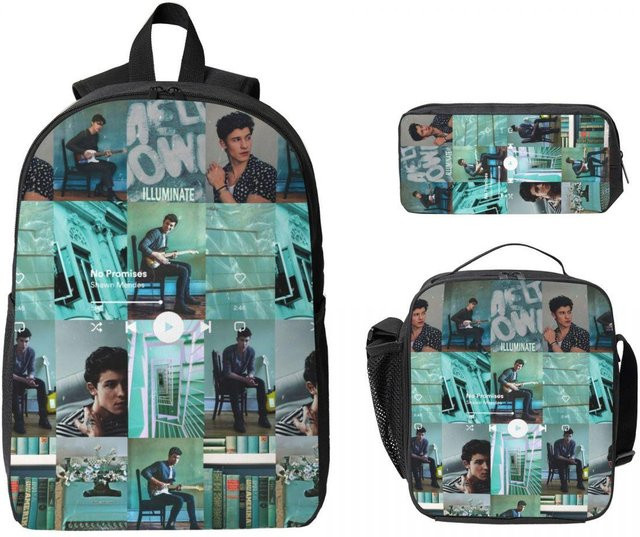 Fancy Style Studio Shawn Mendes Schulset mit Rucksack, Brotdose und Federmäppchen in Multicolour - Bild 1