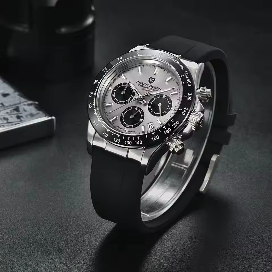 PAGANI DESIGN Chronograph, Quarz, Edelstahl, 40 mm, Schwarz, Herren - Bild 3