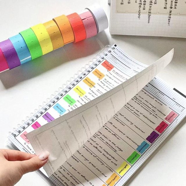 9-teiliges Set fluoreszierende Memo Pads und Etiketten-Aufkleber in Multicolor für Schule und Studium - Bild 1