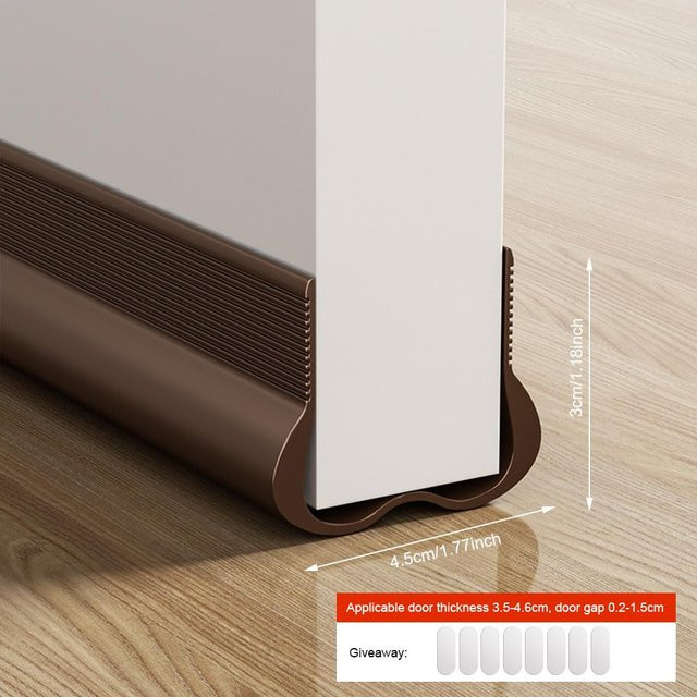 Flexible PVC Türdichtungsleiste als Zugluftstopper und Schalldämmung in Braun - Bild 1