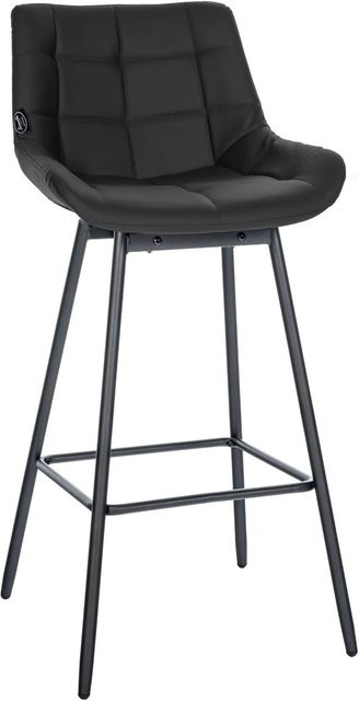 DELUKE Barhocker VISEN Barstuhl aus Kunstleder in Schwarz mit Lehne und Drehsitz, B/T/H: 49 x 56 x 105 cm - Bild 1