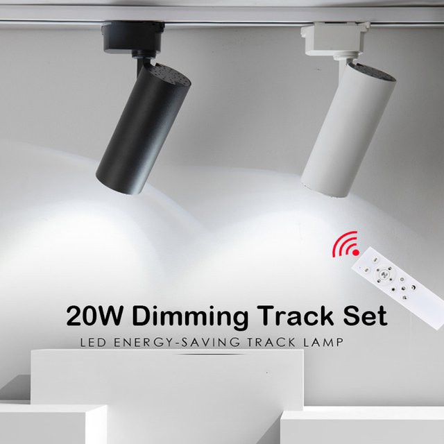 LANGYUE Dimmbare LED Schienenbeleuchtung Set mit 20W integriertem LED Spot für Schlafzimmer und Küche - Bild 1