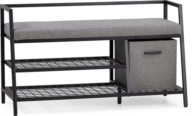 hjh LIVING Schuhschrank Estha Loft in Grau mit integrierter Sitzfläche im Industrial Design - Bild 1