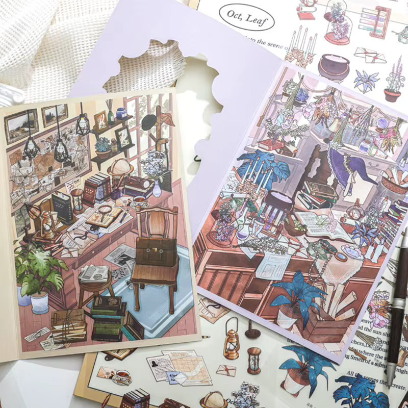 Mr. Paper Kawaii Landschaftsaufkleber aus PET, 4 Blatt pro Packung, Mehrfarbig - Bild 2