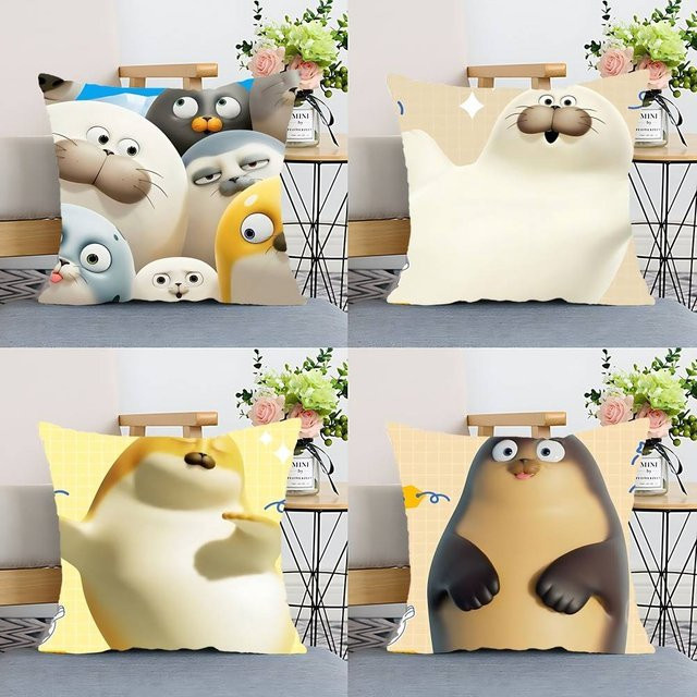 S-Sealook Kissenbezug im Vintage-Stil mit Tiermotiv, quadratisch, Multicolour, Breite: 40 cm - Bild 1
