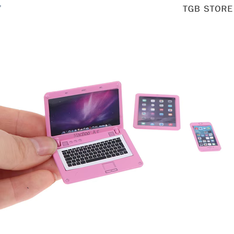 DIAPER&CORED Puppenhaus Miniatur-Handy-Tablet-Computer, Zubehör, 1/3 Stück, Maßstab 1:6 - Bild 4