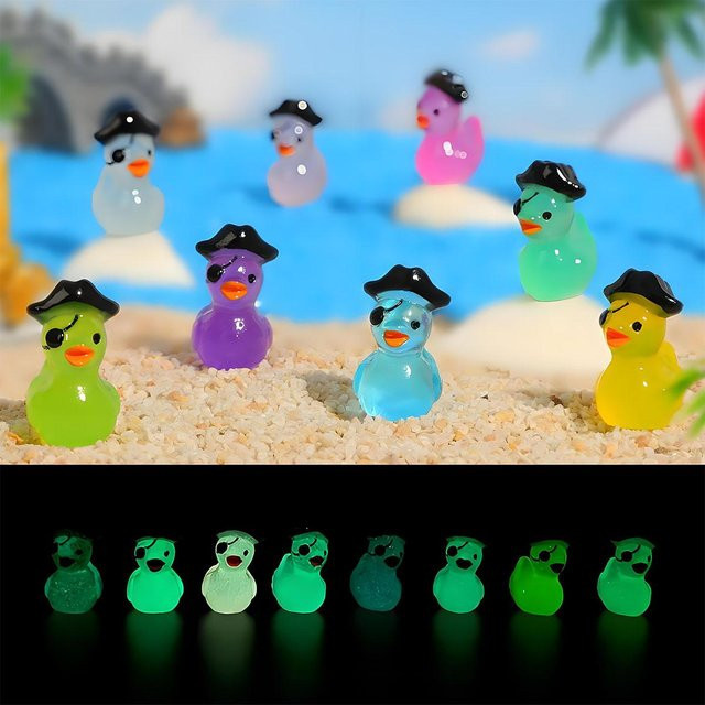 Wucifang Bags Mini Piratenenten Figuren aus Harz in Blau und Multicolour für Feengärten und DIY-Dekorationen - Bild 1