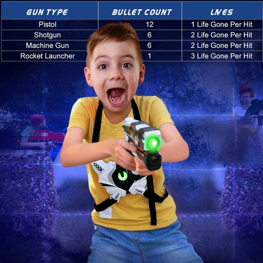 VATOS Team-Schießspiel, 4x Infrarot-Laser-Tag-Pistolen-Set, Blaster-Pistole - Bild 5
