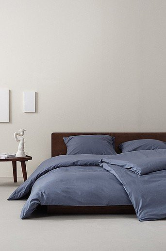 ZACK Percale Bettbezug aus Bio-Baumwolle in Blau mit Umschlagverschluss - Bild 1