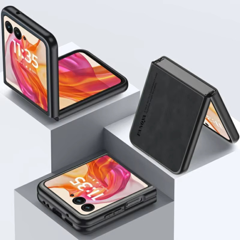 Luxuriöse Business-Schafsleder-Handyhülle für Motorola Razr 70 Ultra 60 50 40 Plus, stoßfeste Schutzhülle in Schwarz oder Grau - Bild 6