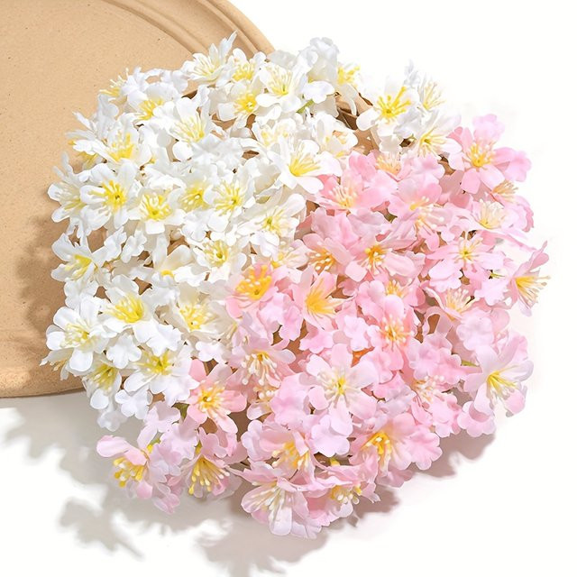 10 Stück künstliche Wildblumen in Weiß und Multicolour aus Textil für DIY-Dekoration, Hochzeiten und Grußkarten - Bild 1