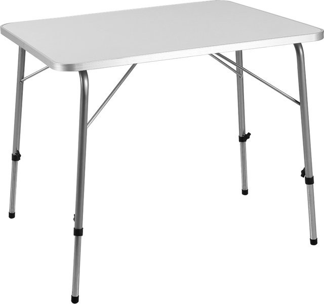 Casaria Klappbarer Gartentisch aus Alu und MDF in Silber, höhenverstellbar, B/T/H: 80 x 60 x 60 cm - Bild 1