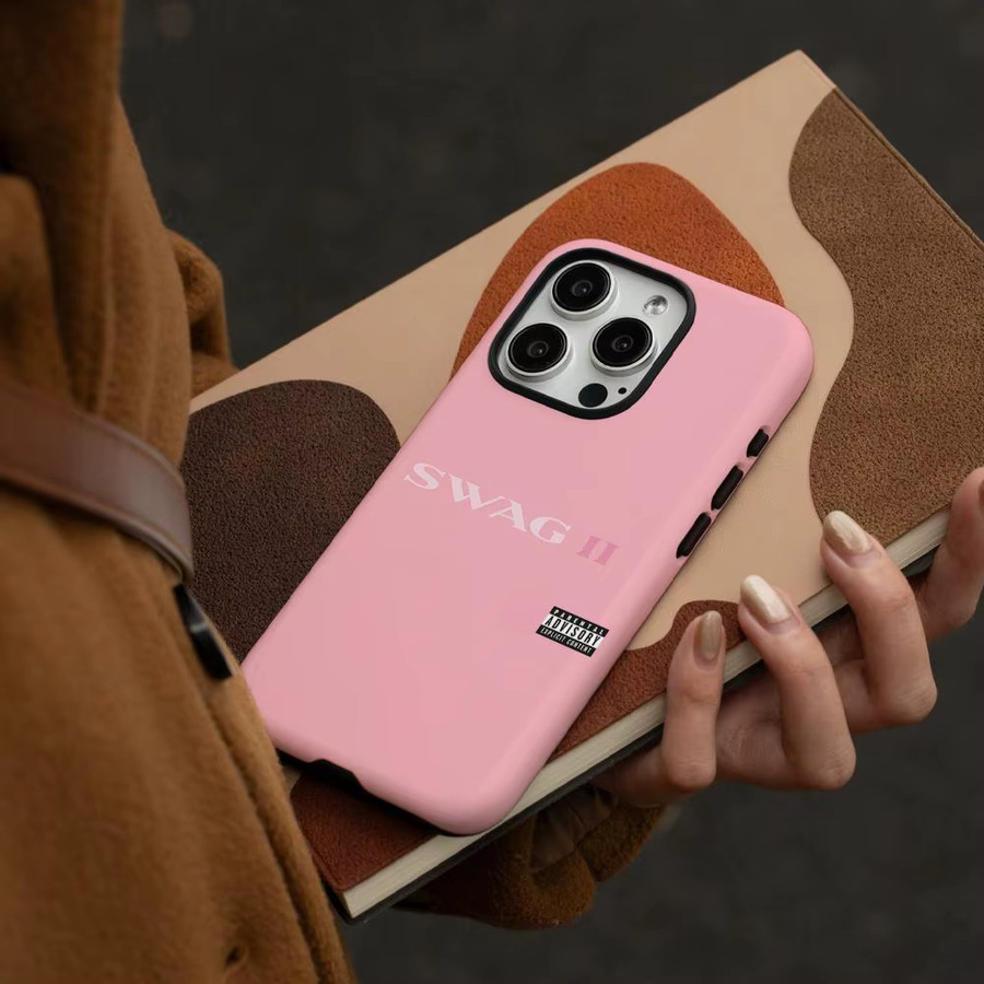 J-Justin Bieber SWAG II22 Handyhülle für iPhone 17 16 15 14 13 12 Pro Max Plus glänzende HD-Doppelschicht-Flüssighartschale in Weiß oder Pink - Bild 2