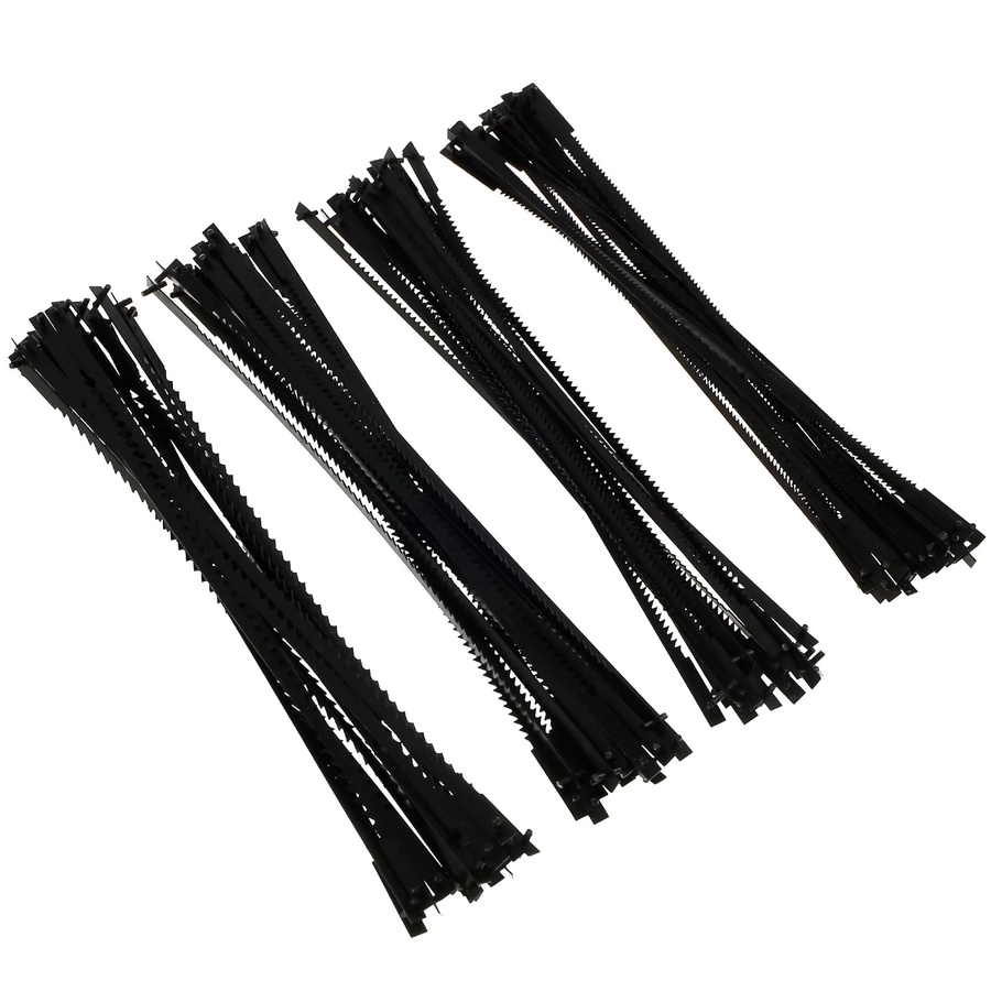 Toorise Dekupiersägeblatt-Set aus Kohlenstoffstahl mit Stiftanschluss für Holz, Kunststoff und Metall, Farbe: Schwarz - Bild 5