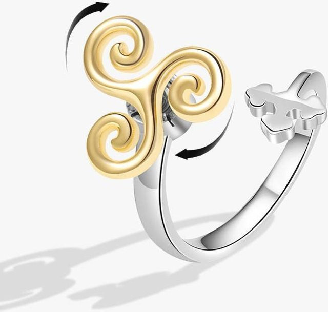 Angstlösender Ring, Kristall, Kupfer, beige, Damen - Bild 1