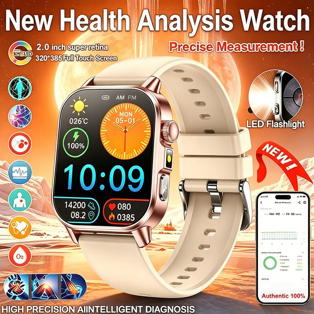 LIGE Smartwatch, Schwarz, Silikon, Unisex - Bild 1