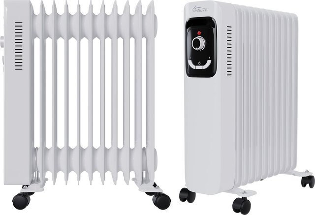 Tronitechnik Ölradiator TT-OR 211 Elektroheizung in Weiß mit 2500 Watt, 11 Rippen, Thermostat und Überhitzungsschutz - Bild 1