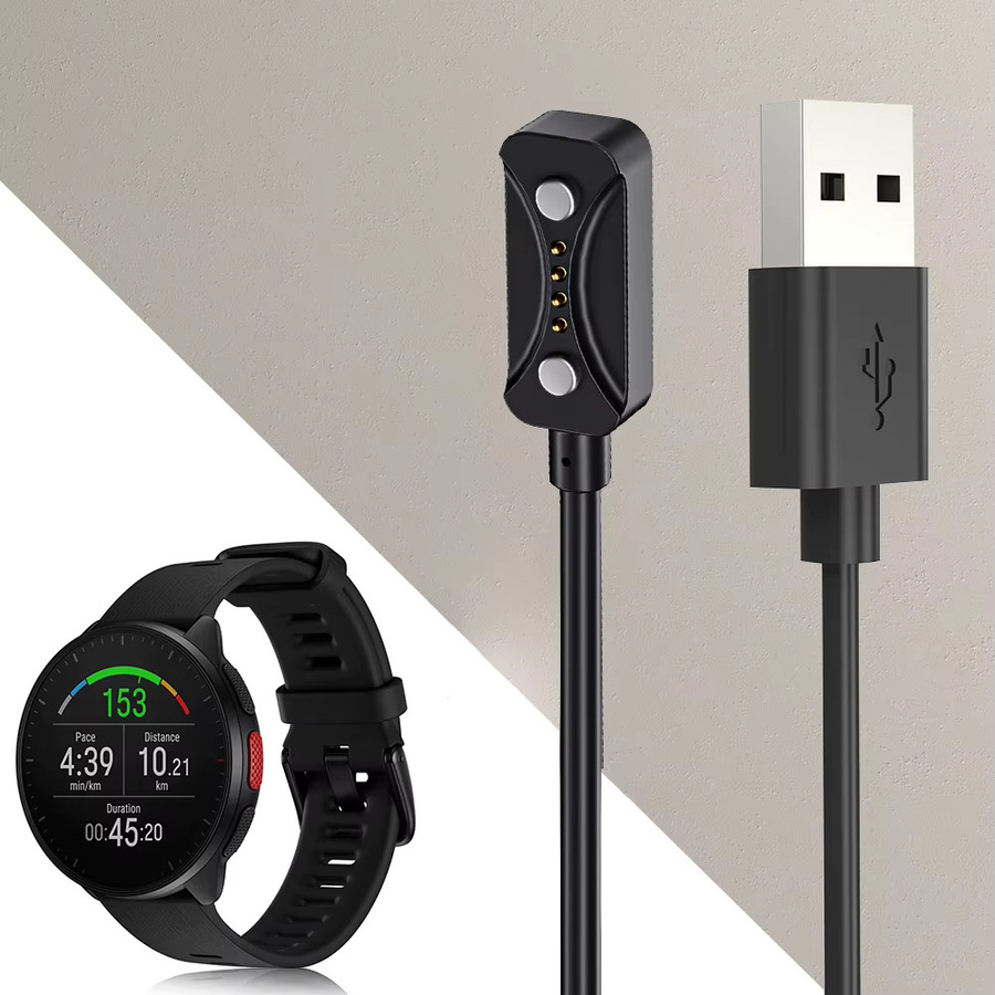 VODOOL Smartwatch-Ladestation mit USB-Ladekabel für Polar Pacer, Pacer Pro, Ignite 3 und Vantage V3 in Schwarz - Bild 3