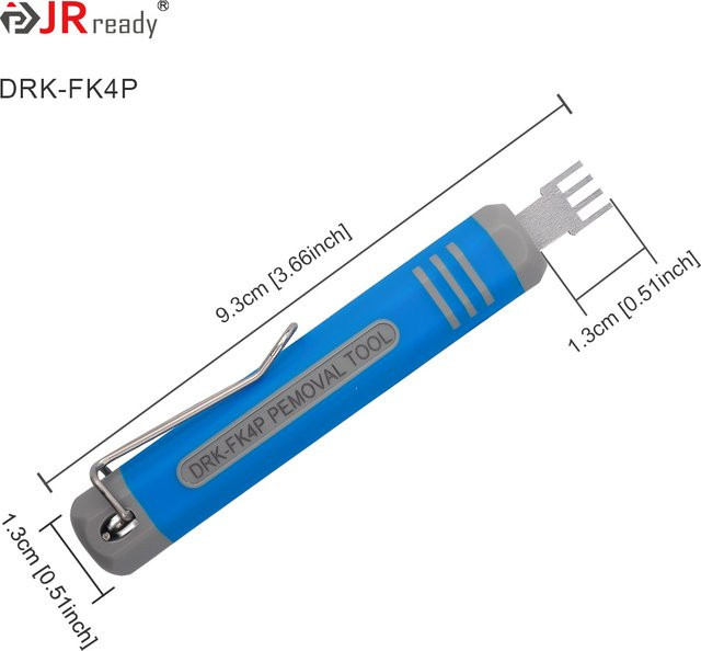 JRready Werkzeug zum Entfernen von elektrischen Steckverbindungsstiften DRK-FK4P in Blau für Computer-3P- und 4P-Lüfter-Stromanschlüsse - Bild 1