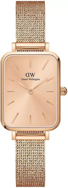 Daniel Wellington Damenuhr, Eckig, Quarz, Edelstahl, Gold, Roségold - Bild 1
