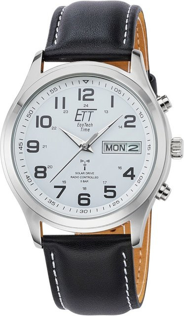 ETT Eco Tech Time Herrenuhr, Solar, Edelstahl, 42 mm, Leder, 5 ATM - Bild 1
