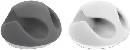 Delock Kabel-Halteclips aus Thermoplast in Weiß und Grau, B: 29 mm, H: 15 mm - Bild 1