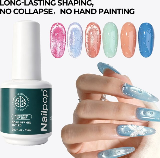 Nailpop Nailpop 3D Wassertropfen-Überlack, 15 ml, glänzend - Bild 1