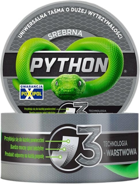Python Klebeband in Silber als Cloth Duct Tape - Bild 1
