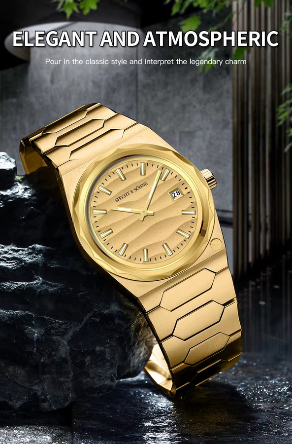 Specht & Söhne Armbanduhr, Gold, Edelstahl, Quarz, 37 mm, Herren - Bild 3