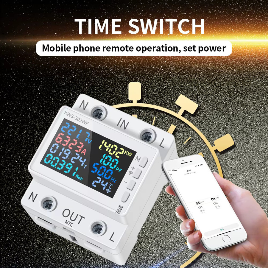 Tuya Smart WiFi 8in1 Power Meter 2P AC Energie Messgerät mit App-Steuerung, Farbe: Weiß, 170-270V/63A - Bild 2