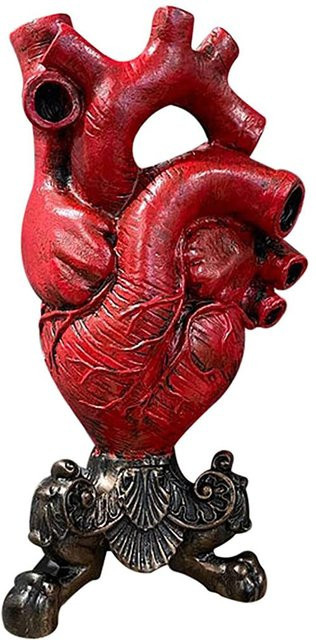 CosyHome Anatomische Herzvase aus Harz in Rot für Schreibtisch und Büro - Bild 1