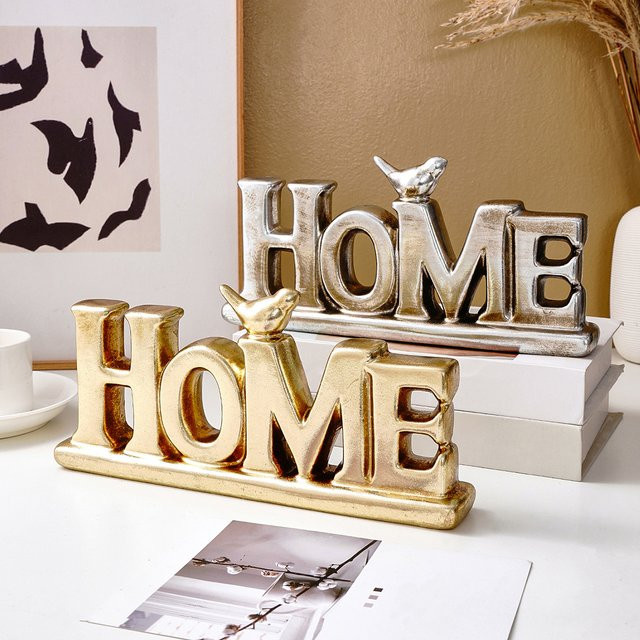 Dekorative Buchstabenornamente im europäischen Stil aus Harz in Gold und Silber - Bild 1