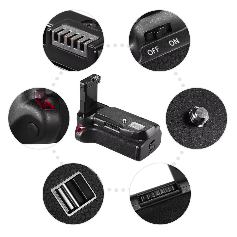 YOUTHINK Vertikaler Batteriegriff für Nikon D5500 und D5600 DSLR-Kameras, Schwarz, inklusive EN-EL 14 Akku und IR-Fernbedienung - Bild 3