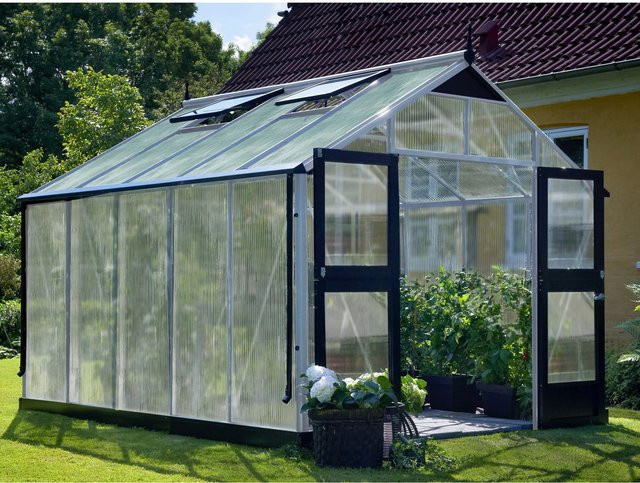 Juliana Gewächshaus Premium 10 aus Aluminium mit transparentem Polycarbonat und Satteldach - Bild 1