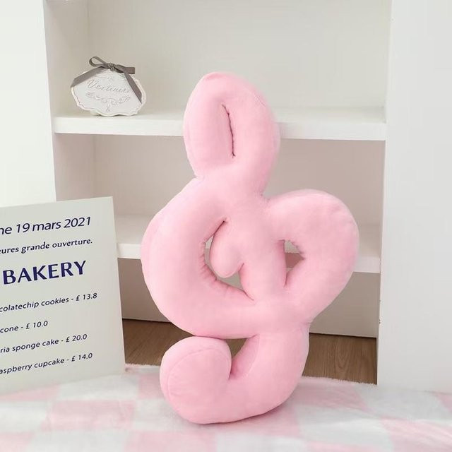 Yiran Health & Beauty Musiknoten-Kissen als Plüschtier in Pink, Breite: 50 cm - Bild 1