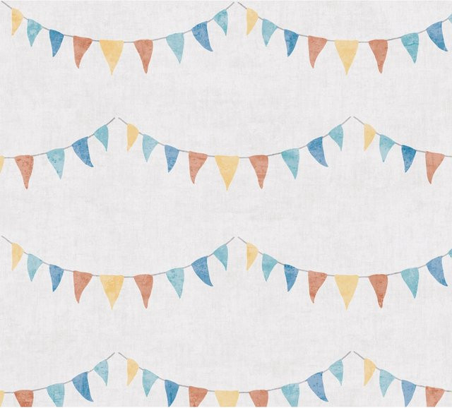 A.S. Création Vliestapete Girlande Beige-Bunt mit floralem Muster, B/H: 0,53 m x 10,05 m - Bild 1