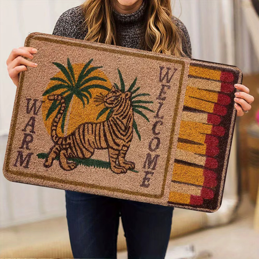 VIKAMA Tiger-Teppich mit Animal Print in Multicolour, rechteckige Bodenmatte für Wohnzimmer, Schlafzimmer oder Garten, B/T: 60 x 40 cm - Bild 5
